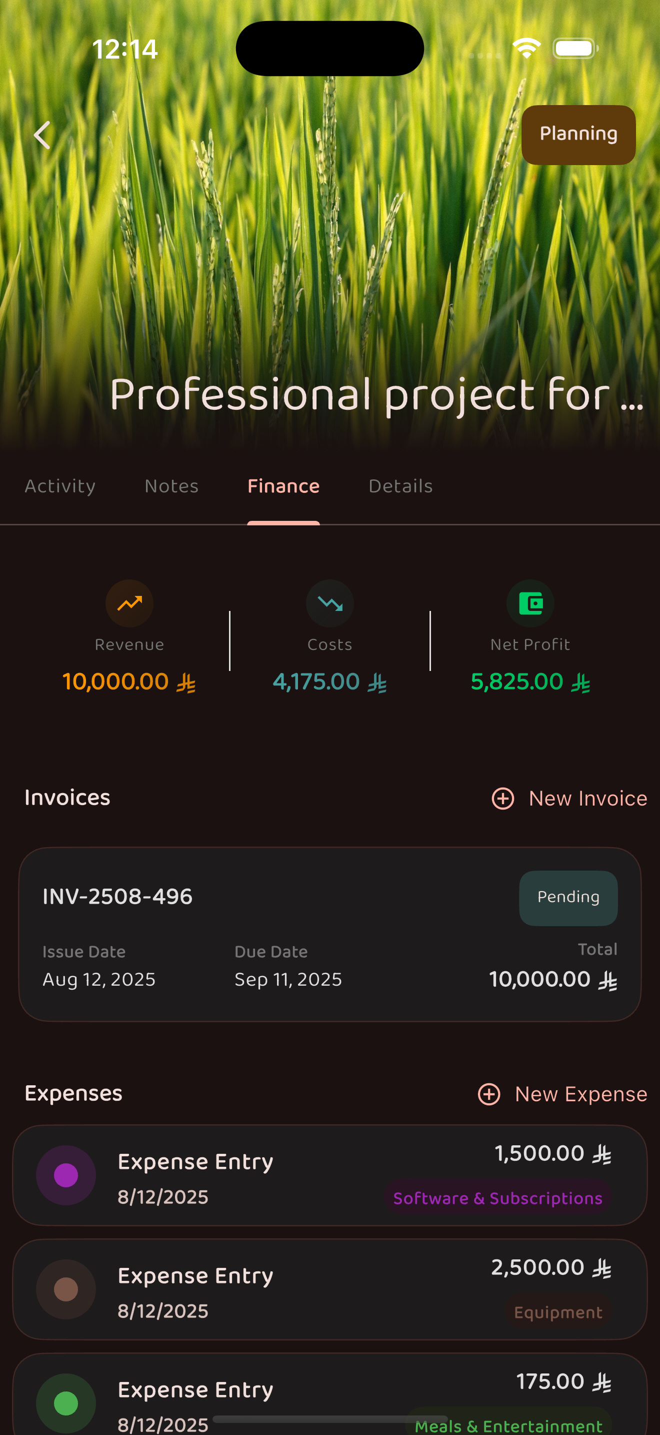 Projects Screen - en